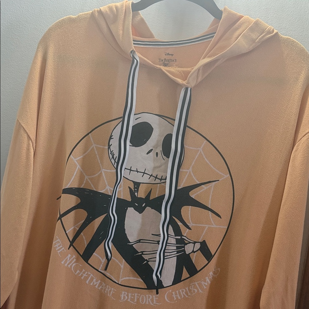 Nightmare Before Christmas Orange Hooded lounge shirt